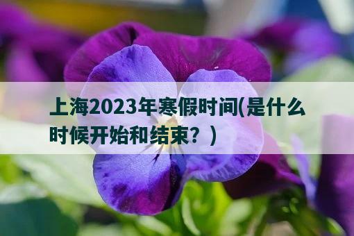 上海2023年寒假时间，是什么时候开始和结束？-图1